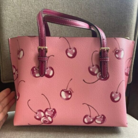 Coach Mollie Tote Bag: Floral & Cherry - Pink/Violet 25 - Picture 2 of 5